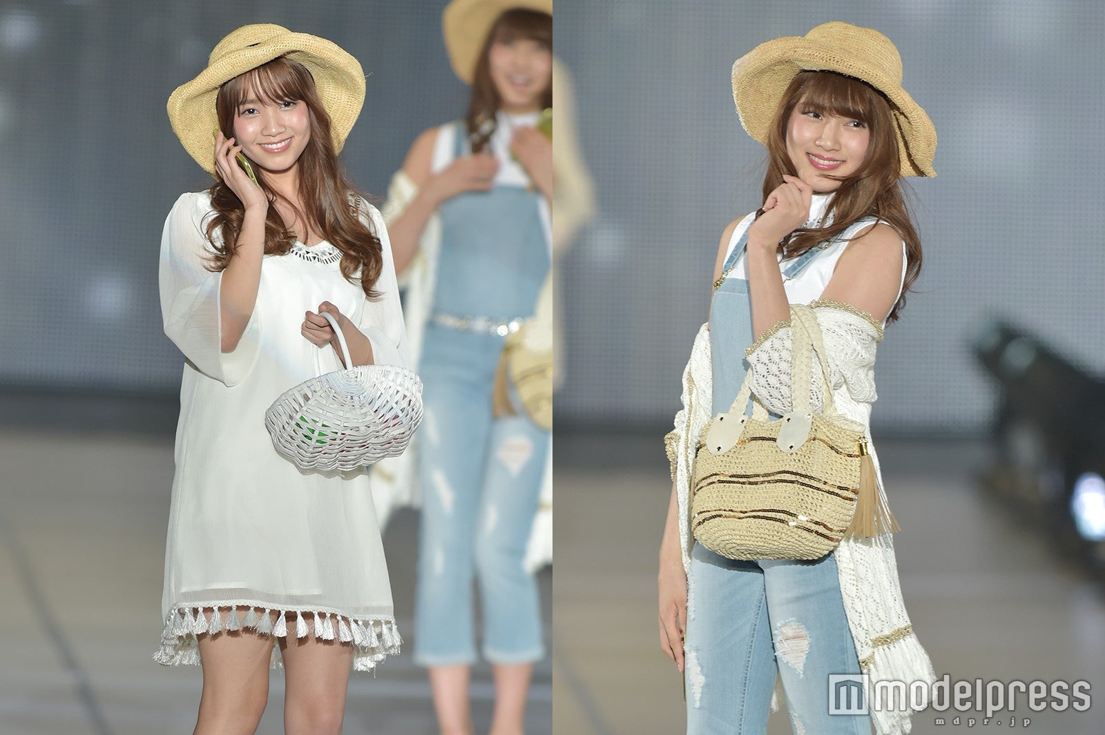 AKB48入山杏奈＆加藤玲奈、ガーリールックで笑顔振りまく＜関コレ2017S／S＞