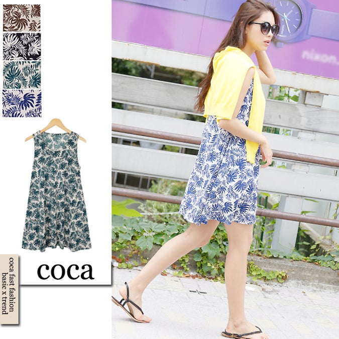 ボタニカルプリントタンクワンピ「coca」2,490円(税込)