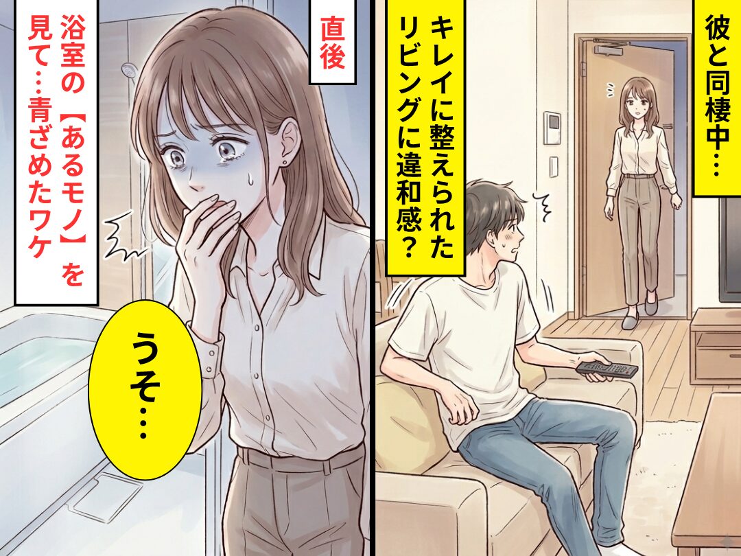 彼と同棲中の家に帰宅♡しかし“リビング”に違和感？直後⇒【あるモノ】が目に入り「うそ…」思わず青ざめたワケ