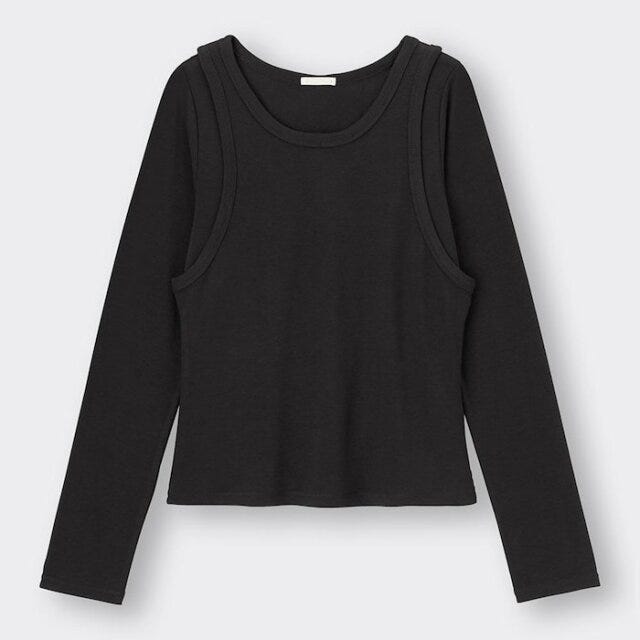 2ピースタンクトップレイヤードT GUでおすすめの新作トップス