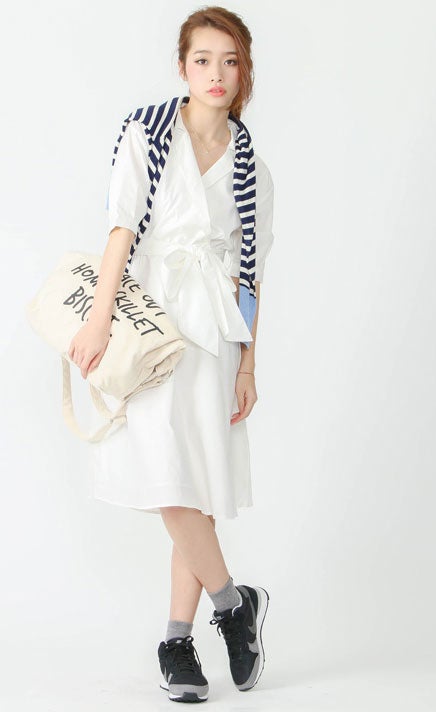 カシュクールウエストリボンシャツワンピース「salus」3,500円（税込）