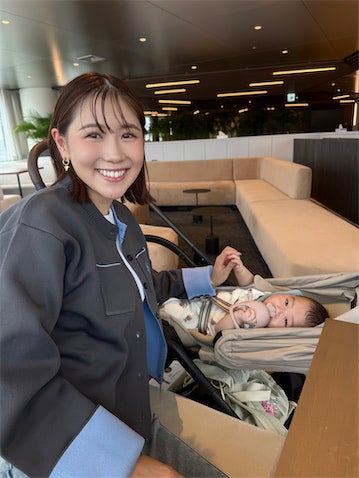 西野未姫、生後4カ月のがんばくんを連れて取材へ「最近はカミカミするおもちゃが好き」