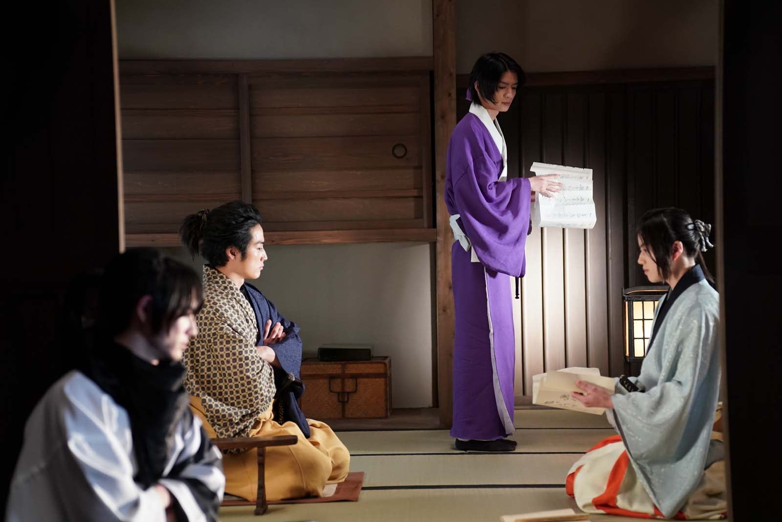 （左から）前田拳太郎、羽谷勝太、杢代和人、奥智哉「君とゆきて咲く～新選組青春録～」第9話より（C）テレビ朝日