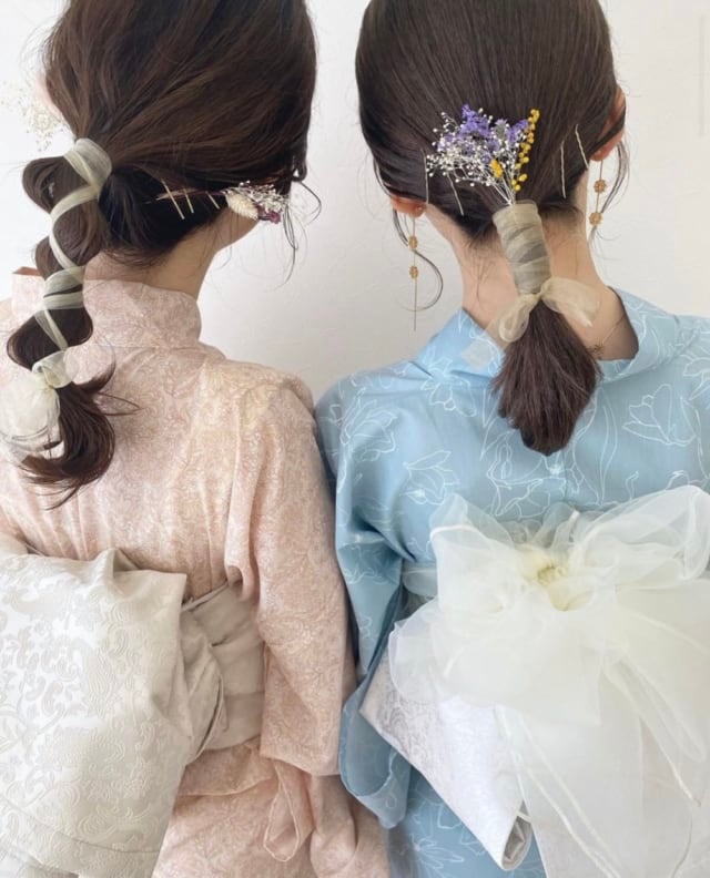 個性的な浴衣ヘアアレンジ