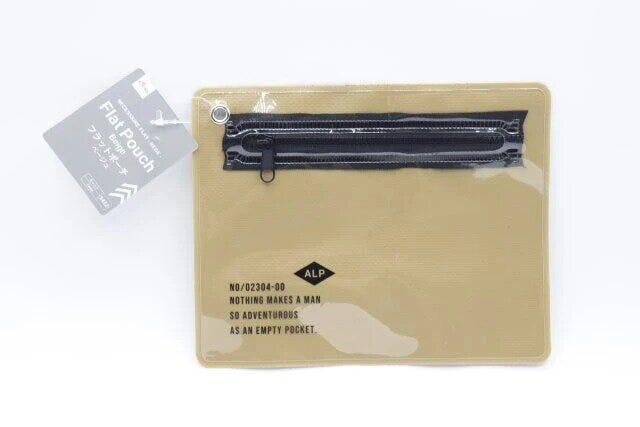 ダイソー　フラットポーチ（ベージュ、19cm×15cm）　パッケージ