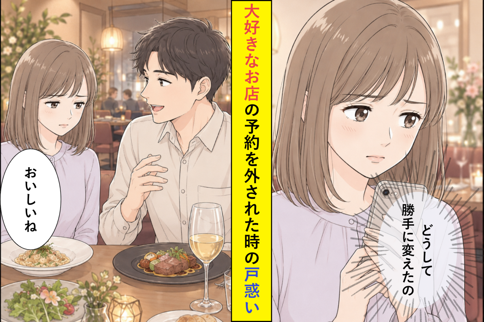 「あの店、なんか落ち着かないんだよね」大好きなお店を予約から外した彼に言えなかった本音