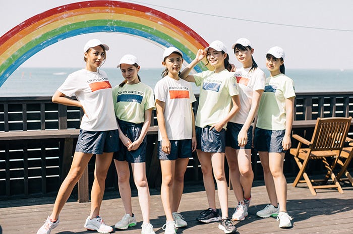 (左から)チャベス愛、加藤ナナ、坪井ミサト、蜂谷晏海、アンジェラ芽衣、玖瑠実/『TOKYO GIRLS RUN ~Season2019-2020~』8月公式練習会の様子(提供写真)