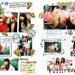 E-girls 1stフォトブック「カラフル・ダイアリー」より／メンバーによる手書きの日記やイラストコラージュも