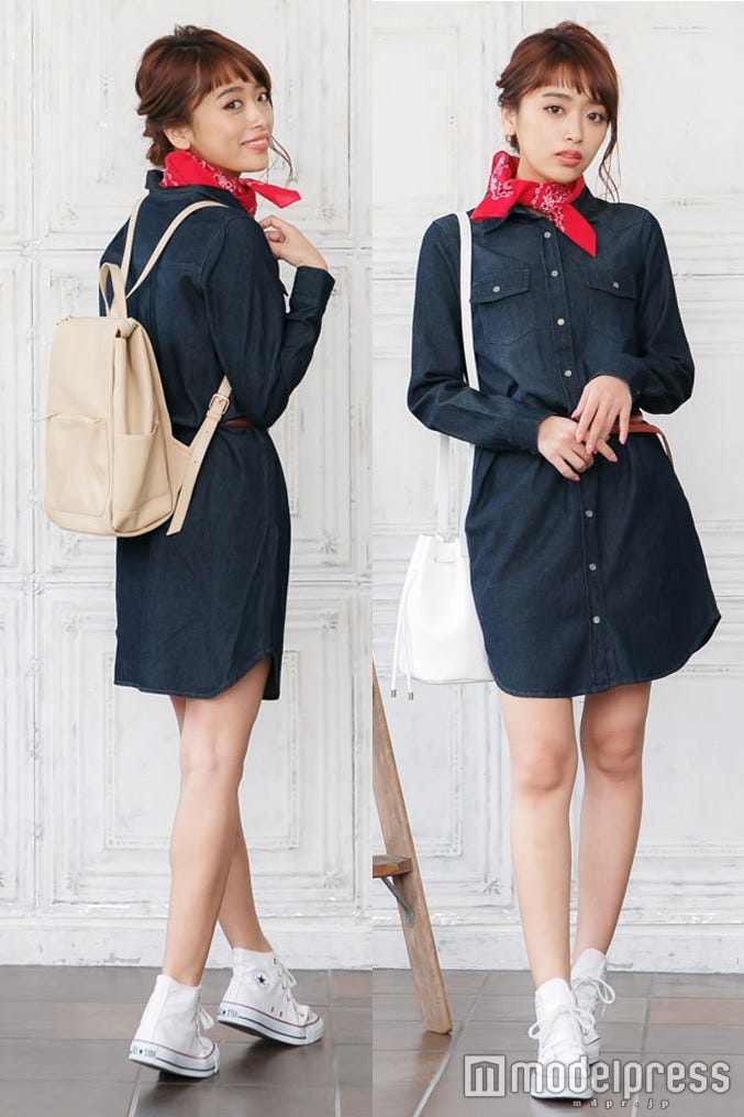 ヴィンテージ風ロングデニムシャツワンピース「神戸レタス」2,290円(税込)/画像提供:神戸レタス