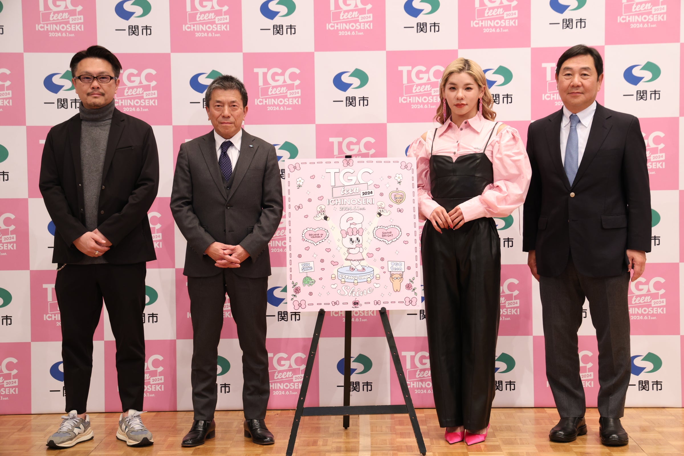 ⻘木充、佐藤善仁、とうあ、石田健一郎（C）TGC teen ICHINOSEKI 2024 記者発表会