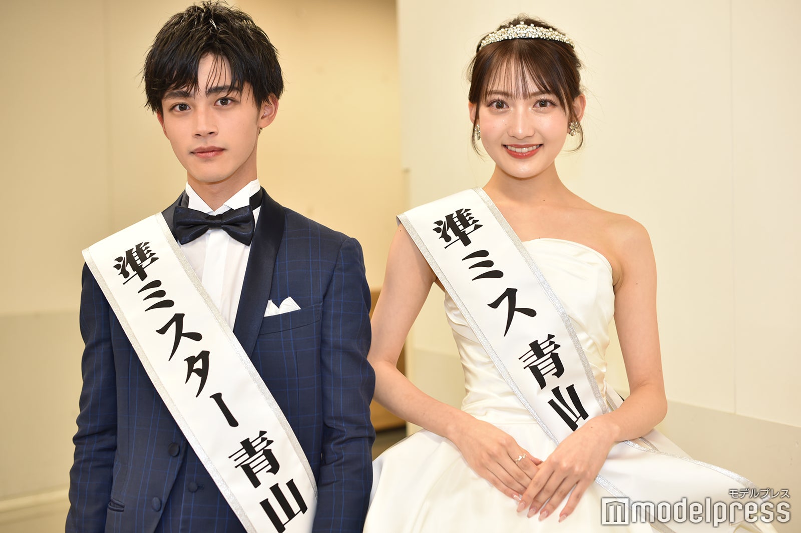 「ミスター青山コンテスト2022」準グランプリに輝いた佐々木崇仁さん、「ミス青山コンテスト2022」準グランプリに輝いた宮崎葉苗さん（C）モデルプレス