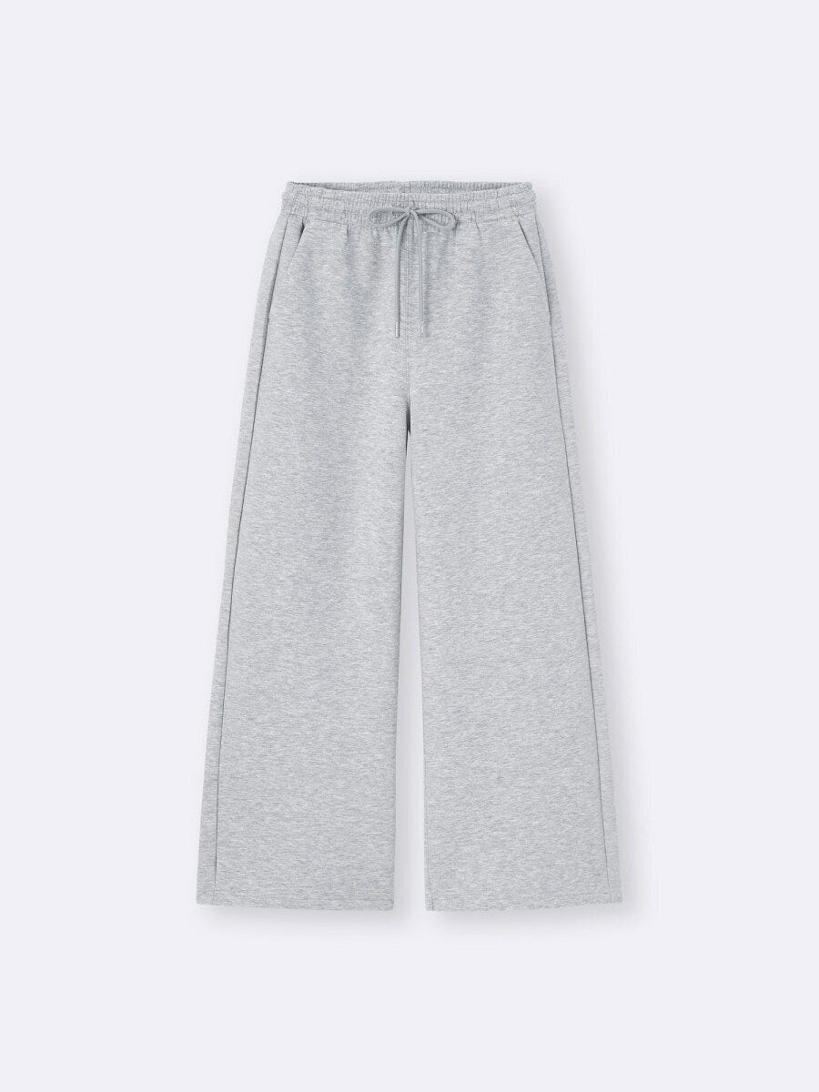 2026gu春大人女性おすすめグレーパフスウェットバギーパンツ