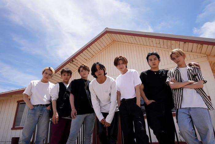 Travis Japan/(左から)松倉海斗、宮近海斗、吉澤閑也、中村海人、七五三掛龍也、松田元太、川島如恵留(提供写真)