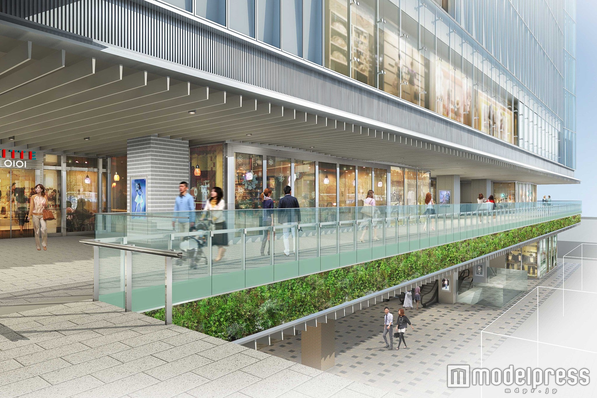 2階歩行者デッキイメージ／画像提供：日本郵便