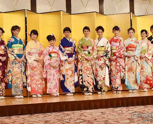 武井咲、剛力彩芽ら美女11人が華やか晴れ着で豪華集結