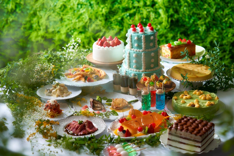 大阪でニューレトロスイーツ×グランピング料理のビュッフェ、緑あふれる癒し空間に約80種のメニュー