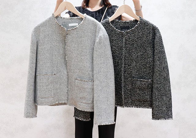 ユニクロ　　ツイードジャケット　グレー