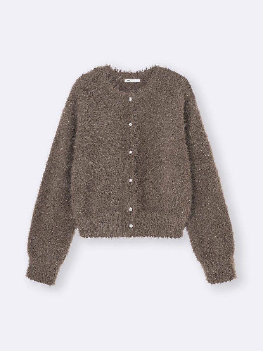 guシャイニークルーネックカーディガン