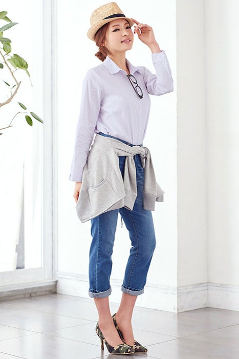 ヘアラインロールアップストライプシャツ「Pierrot」1,998円（税込）／画像提供：Pierrot