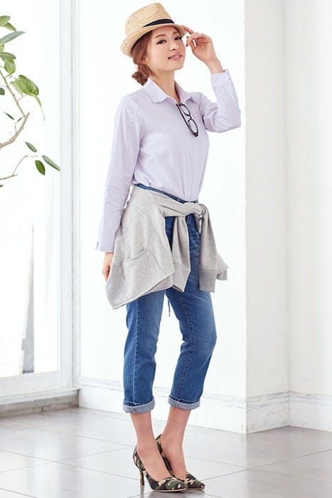 ヘアラインロールアップストライプシャツ「Pierrot」1,998円(税込)/画像提供:Pierrot