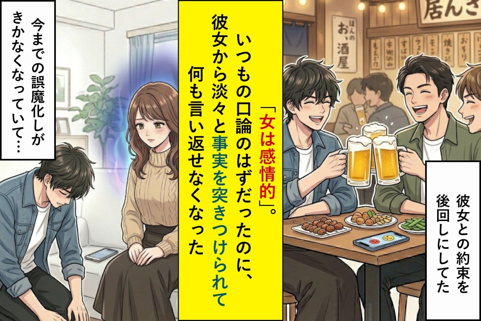 「女は感情的」いつもの口論のはずだったのに、彼女から淡々と事実を突きつけられて何も言い返せなくなった