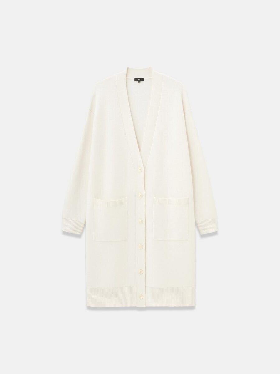 2026春plst大人女性おすすめウールコットンブレンドロングカーディガン