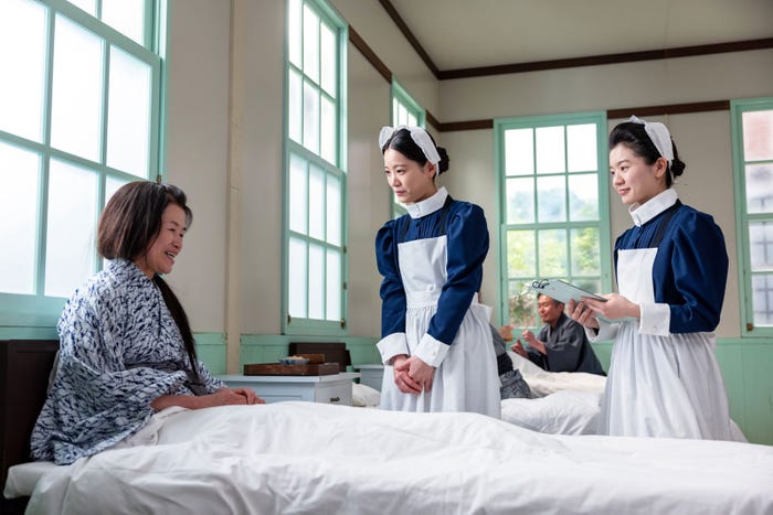 宮地雅子、中井友望、原嶋凛「風、薫る」第43話(C)NHK