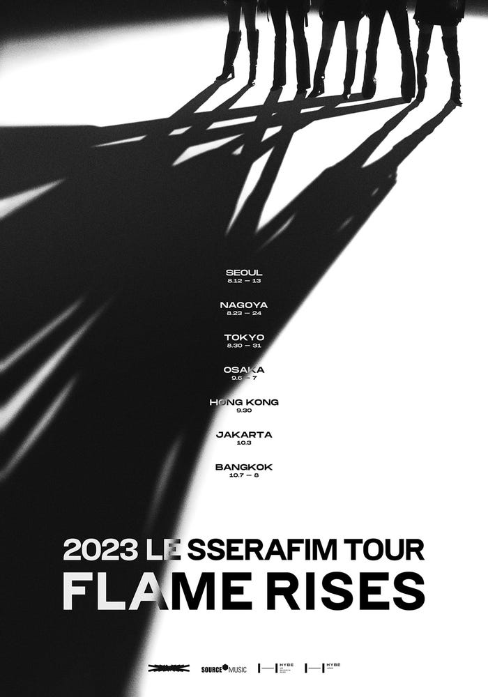 「2023 LE SSERAFIM TOUR ‘FLAME RISES’」ポスター(P)&(C)SOURCE MUSIC