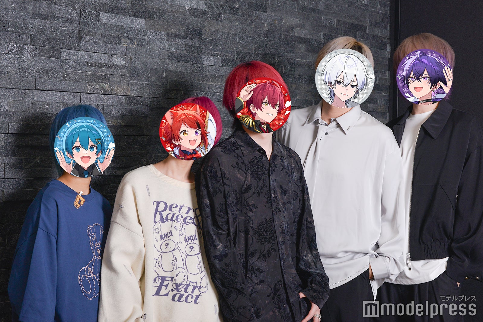 （左から）ちぐさくん、莉犬、ばぁう、にしき、心音（C）モデルプレス