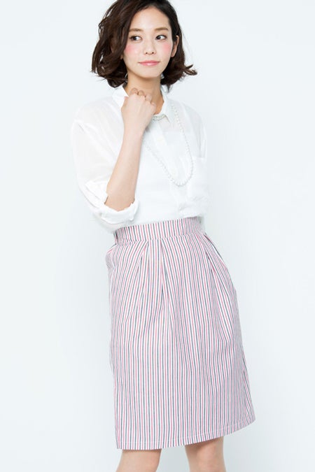 ストライプタックタイトスカート「DEPARTMENT」￥2,388(税込)