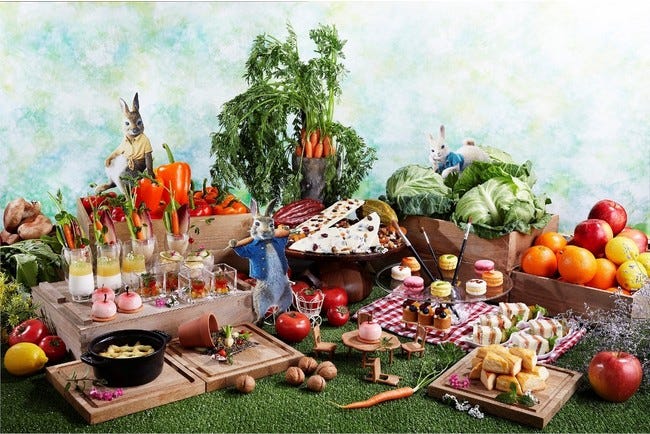 奈良で「ピーターズ・アフタヌーンティーブッフェ」ピーターラビットの世界を味覚で堪能