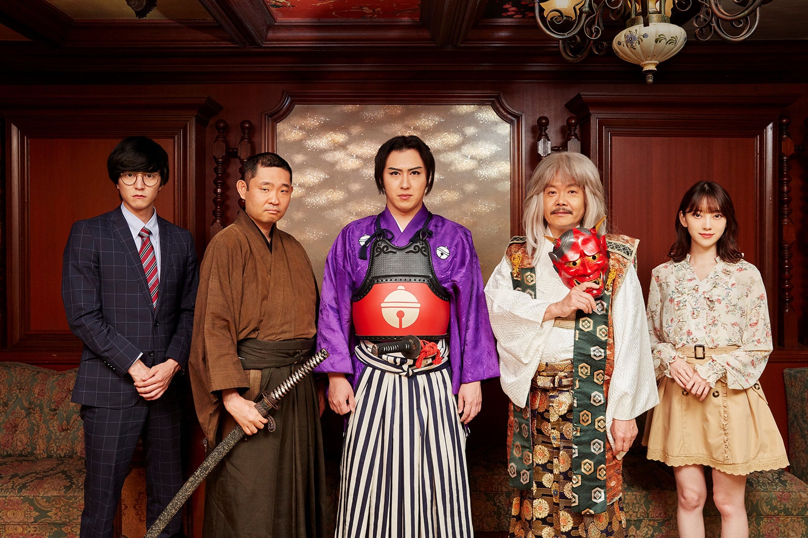 稲葉友、今野浩喜、尾上松也、近藤芳正、堀未央奈 （C）ドラマ「まったり！赤胴鈴之助」製作委員会 