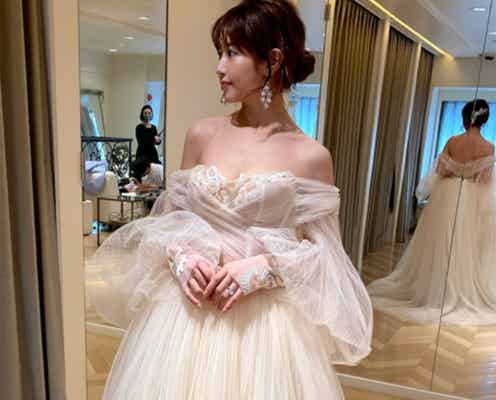 第1子出産の舟山久美子、産後のウエディングドレス再試着で着こなしに変化「嬉しかった」