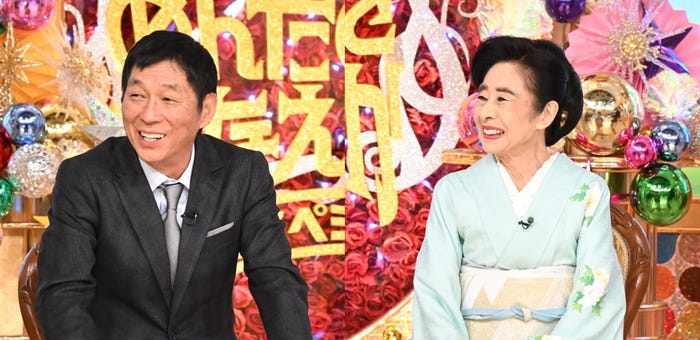 明石家さんま、中村玉緒 (C)TBS