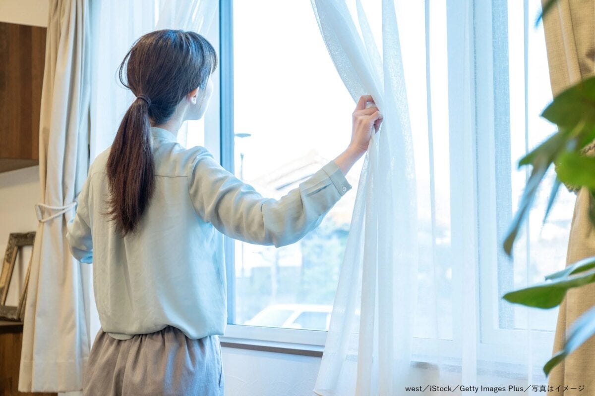 起床・日光浴・カーテン