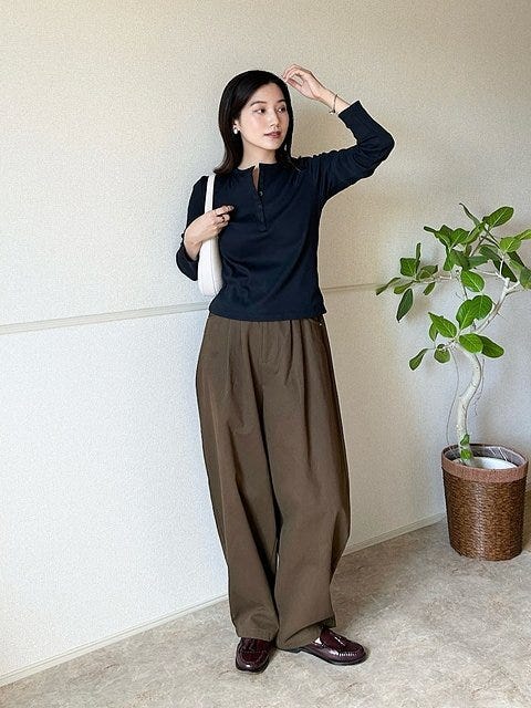 ワイドパンツ コーデ ワイドパンツコーデ4