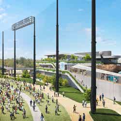 球場の外野席からコンコースを通って水族館に行き来できる(イメージ)/提供素材