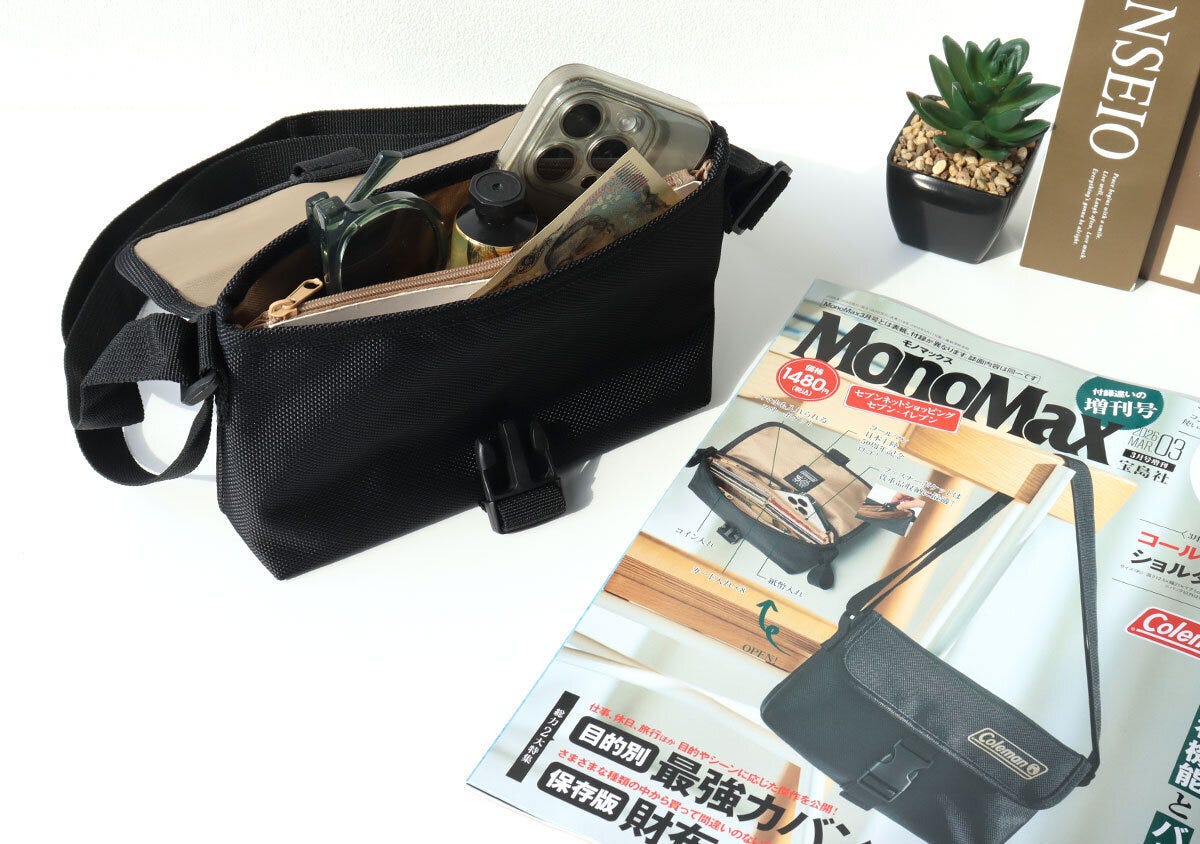 宝島社雑誌付録モノマックス3月号増刊のコールマンのお財布ショルダーバッグ1