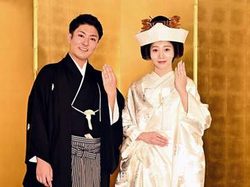 橋之助＆能條愛未の豪華披露宴 司会のテレ朝アナは「祖母のお着物」で花添える 他局アナとの合同司会に「勉強になった」