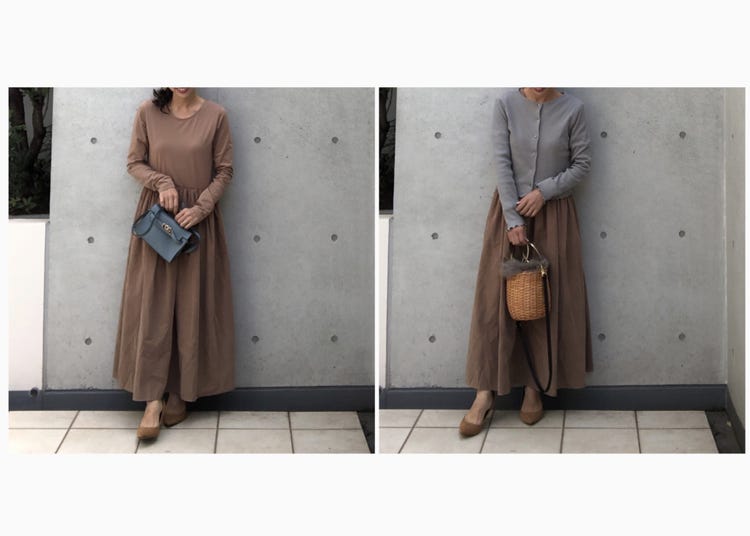 画像12 16 トレンドブラウンワンピに合わせる正解アウターは 骨格タイプ別 オススメ秋のワンピースコーデ モデルプレス