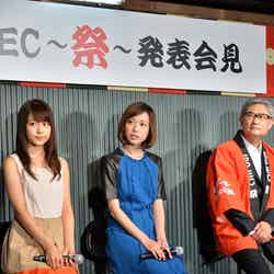 左から：有村架純、戸田恵梨香、堤幸彦監督