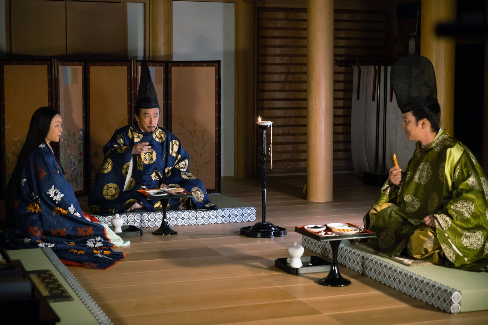 財前直見、段田安則、上地雄輔「光る君へ」第11話より（C）NHK