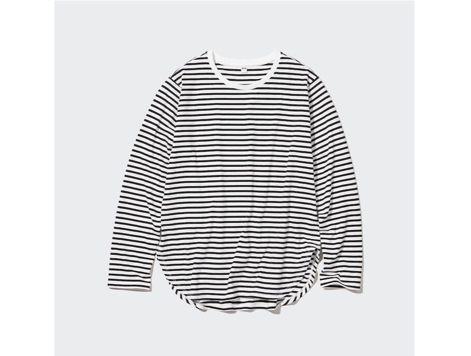 ユニクロ　ソフトコットンボーダーラウンドヘムT　1990円（税込）