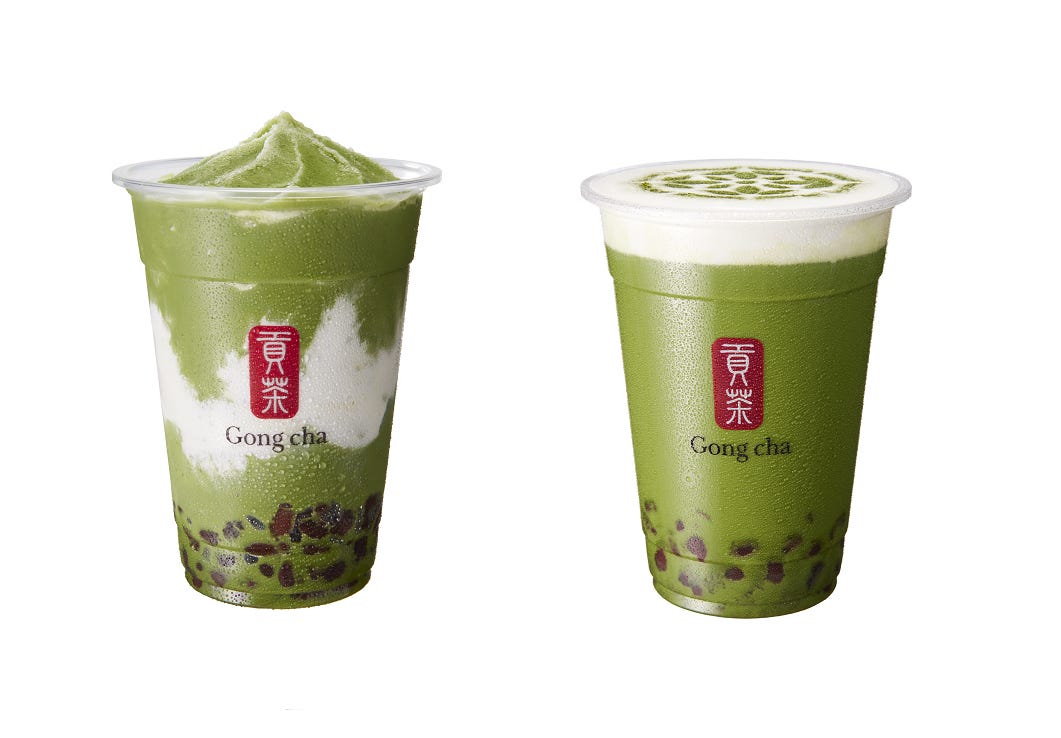 ゴンチャ「一番摘み抹茶 ミルクティー&フローズン」青葉の香り豊かなドリンク2種
