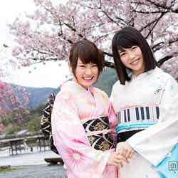 満開の桜が咲く嵐山にて2ショット（C）関西テレビ放送