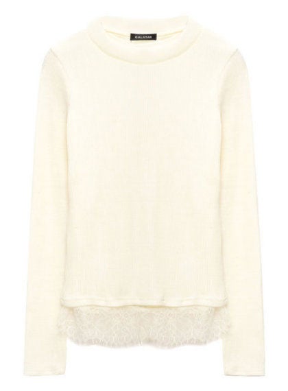 大人クラシカルレイヤード風裾レースニットトップス「Re:EDIT by GALSTAR」2,998円（税込）／画像提供：Re:EDIT by GALSTAR