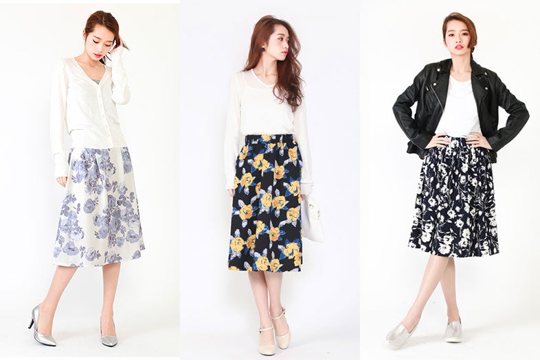 ミディ丈でひざ下華奢見え！「花柄スカート」も大人っぽく