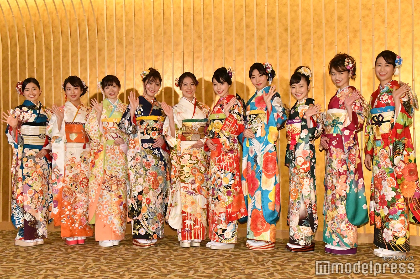 歌倉千登星さん、中村美紅さん、本田依里佳さん、野島詩織さん、松田絵里沙さん、牧村里奈さん、橘穂奈美さん、末井櫻子さん、三関紗彩さん、梶愛海さん（C）モデルプレス