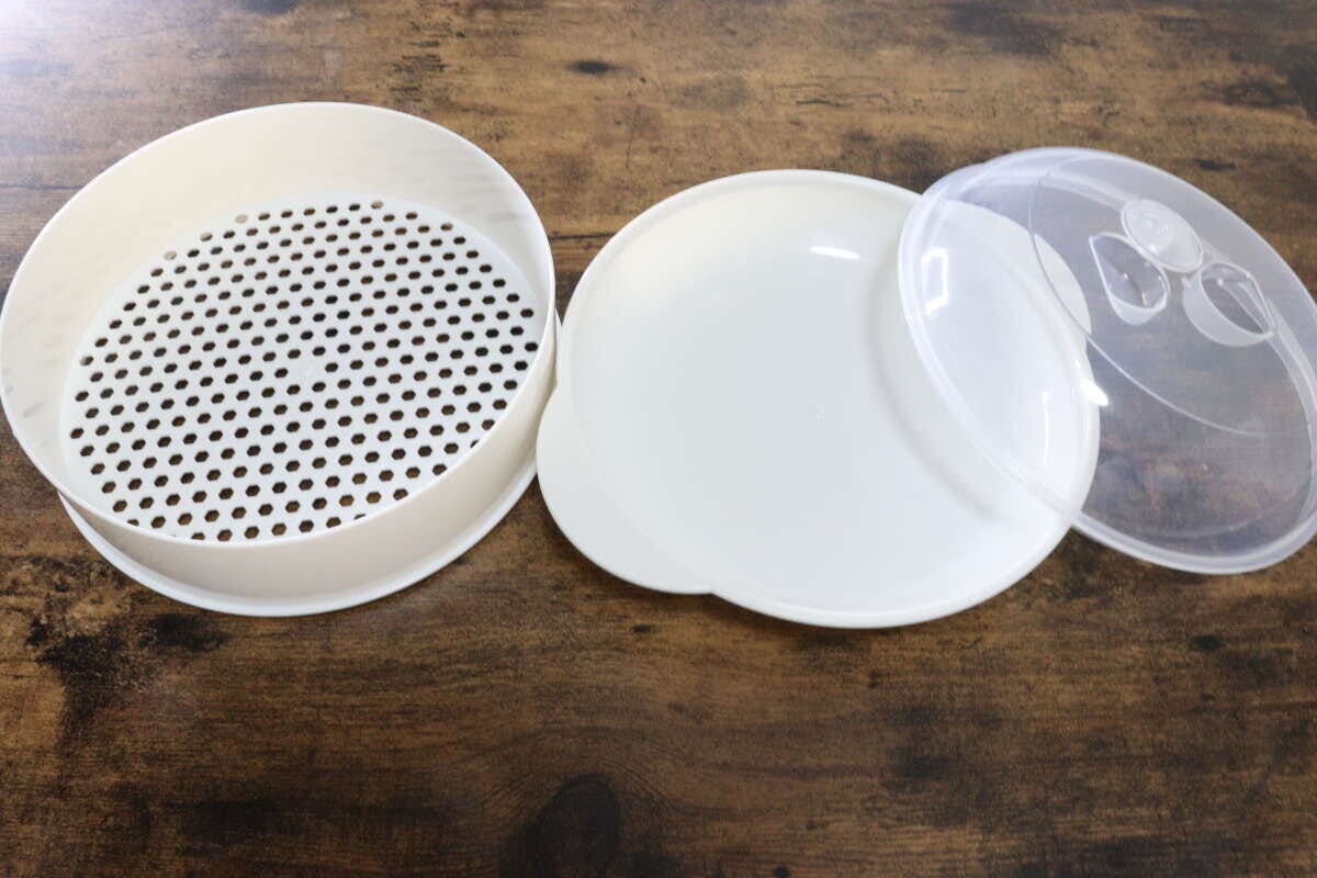 1段電子レンジ蒸し器 ダイソー 1段電子レンジ蒸し器 ダイソー 皿 ザル フタ