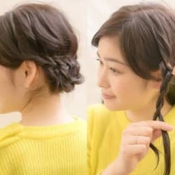 サイドの毛束を「ねじる」だけ!すぐに覚えられるロープ編みアレンジ